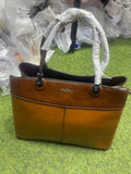 PEDRA Two-Tone Office Tote - Brown/Tan - Wuse Pickup