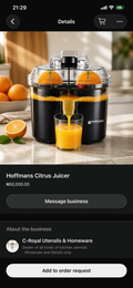 Hoffmans Citrus Juicer - Double Orange Juicer Machine -