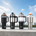 HI-HOTCUP Nice 1200ml Large Stainless Steel Travel Tumbler with Handle & Straw - Hot & Cold